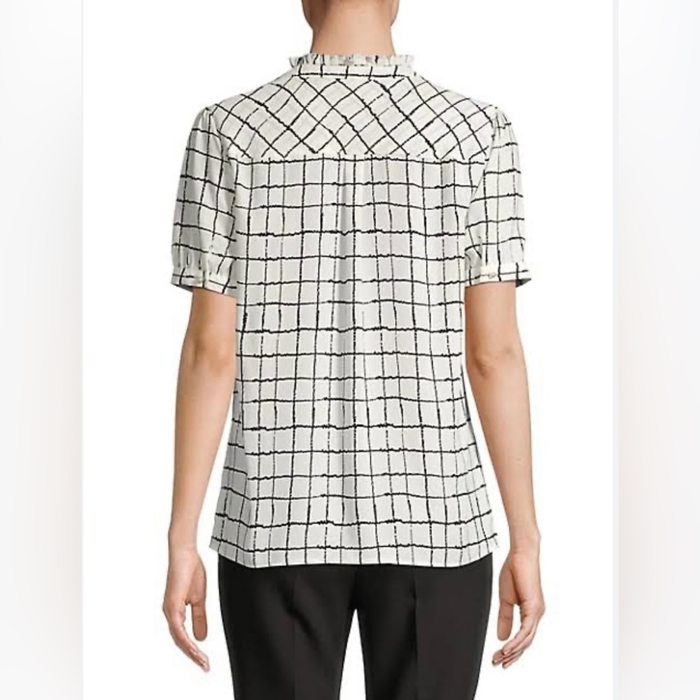 Karl Lagerfeld Paris size L plaid blouse - Picture 2 of 16